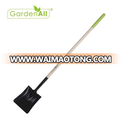 Garden Tool Tempered Steel Square Point Shovel With Hardwood Handle