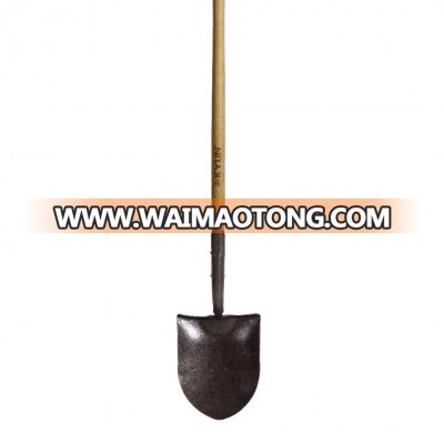 forged solid back round point shovel